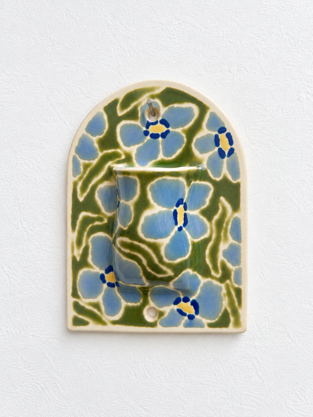 Blue Flora Wall Vase