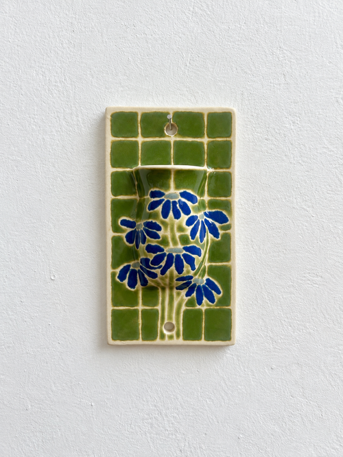 Floral Mosaic Wall Vase