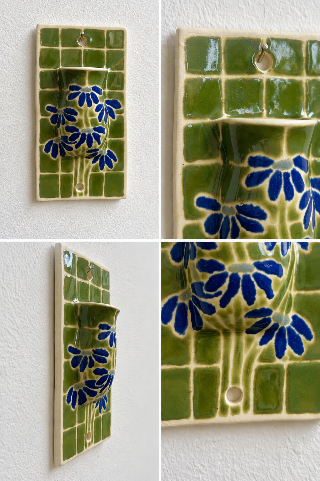 Floral Mosaic Wall Vase
