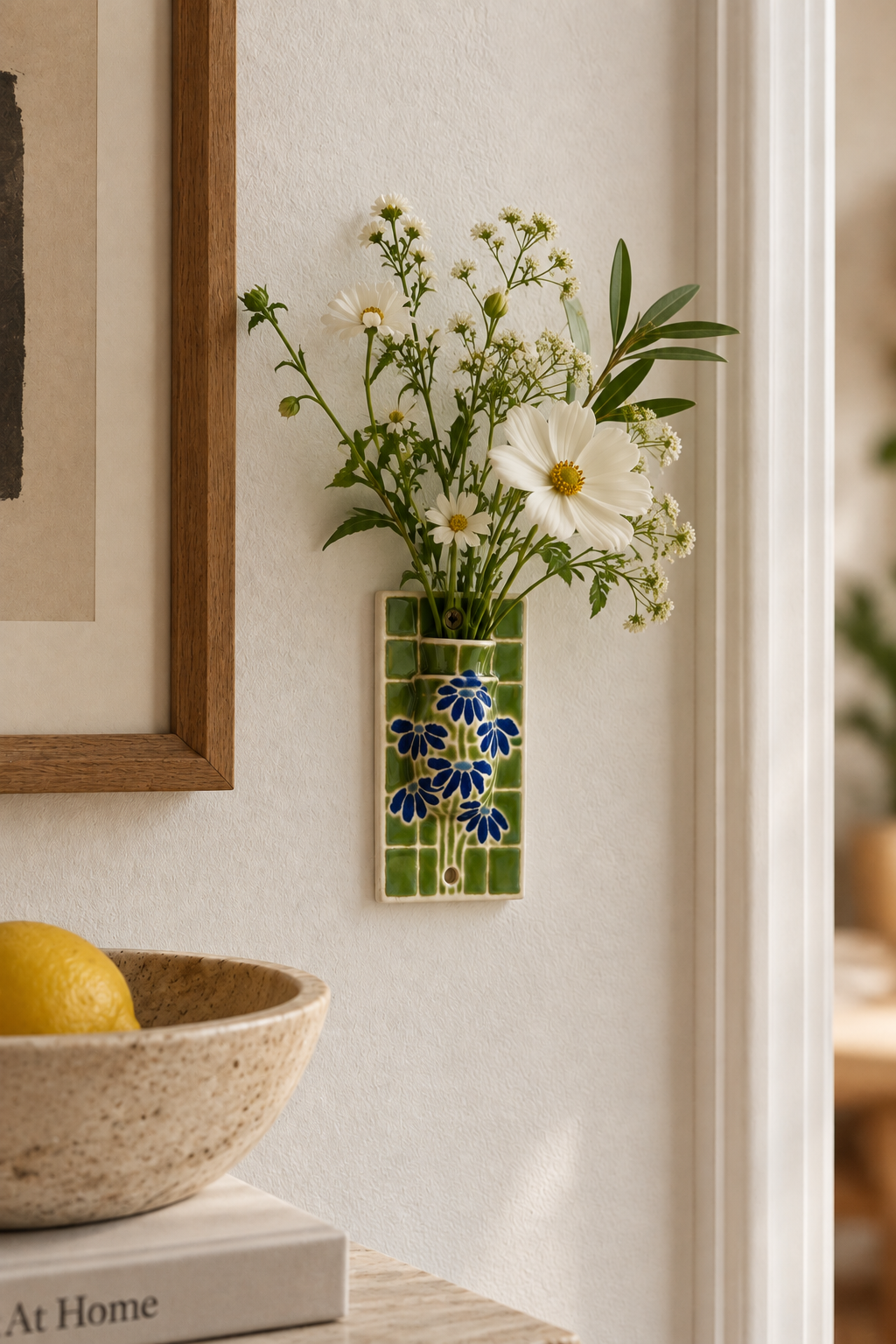 Floral Mosaic Wall Vase
