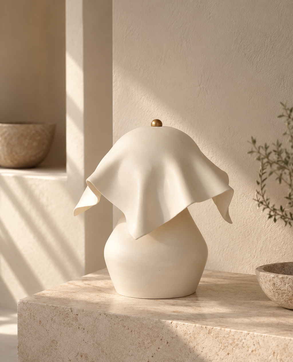 Draped Ceramic Lamp