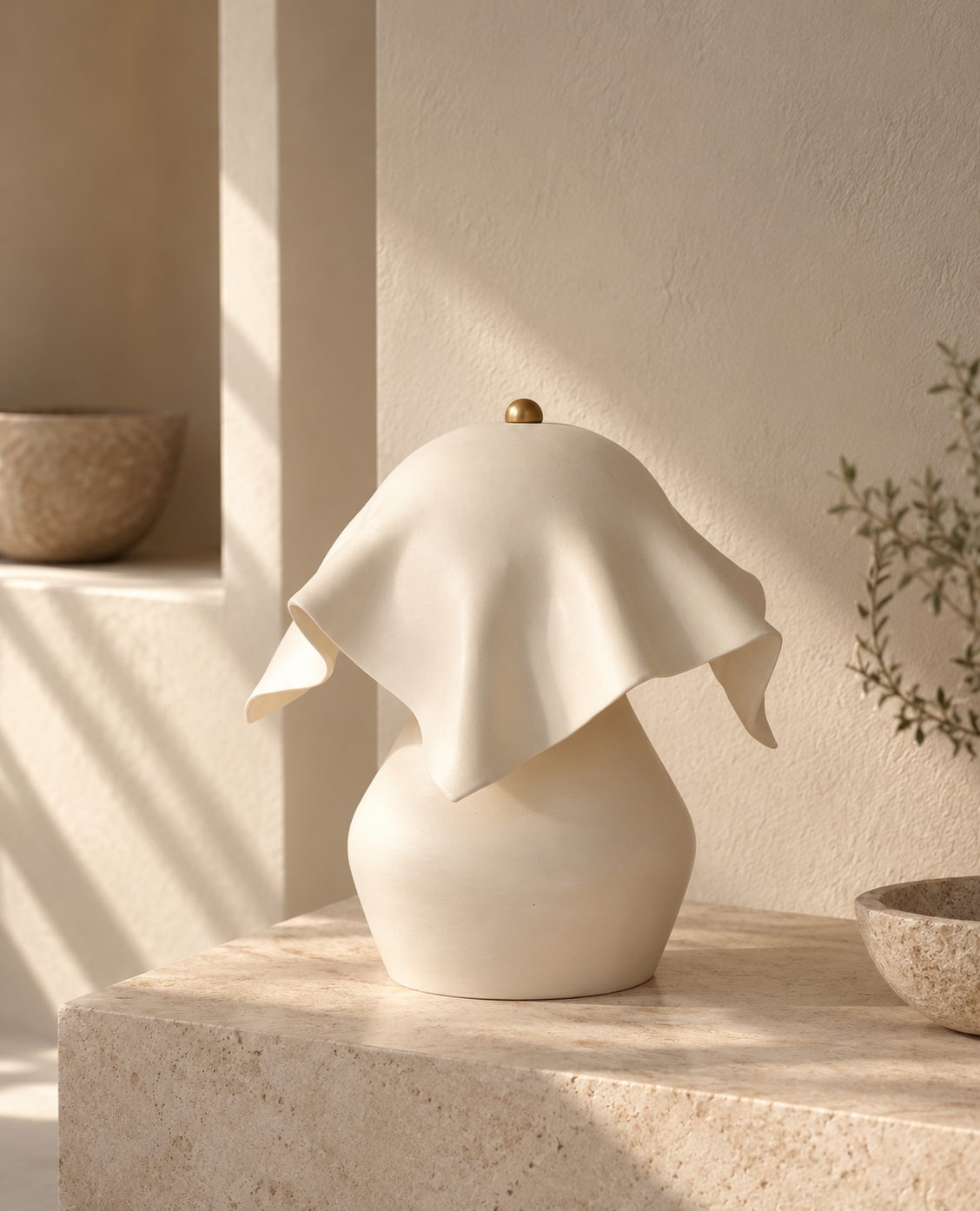 Draped Ceramic Lamp